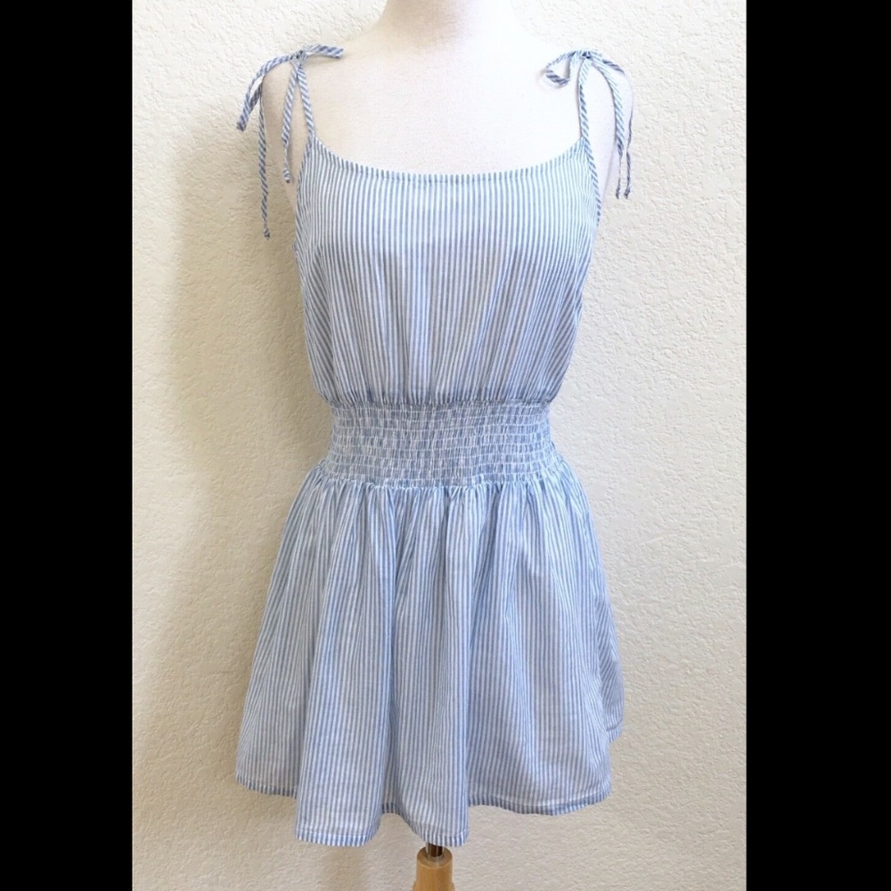 J.CREW $89 BLUE WHITE STRIPED BEACH COVER UP DRESS